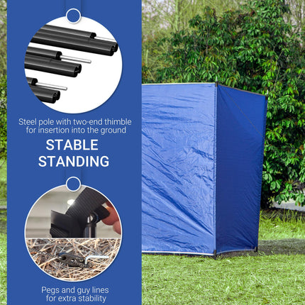 Foldable Portable Camping Windbreak 4.5x1.5m Water-Resistant Fabric - Blue