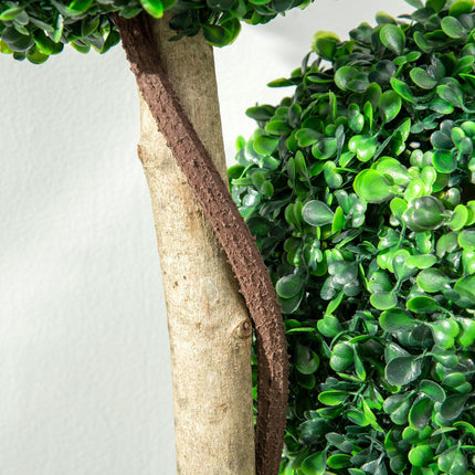 Decorative Artificial Boxwood Ball Topiary Tree 90cm in Pot for Indoor Outdoor Decor - Dark Green