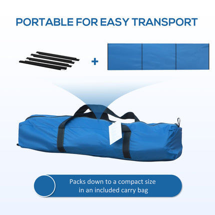 5 Pole Camping Windbreak with Steel Poles and Carry Bag - Blue