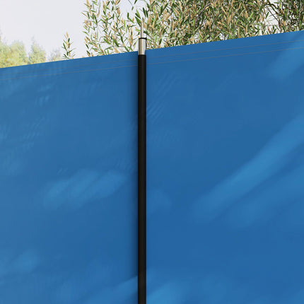 5 Pole Camping Windbreak with Steel Poles and Carry Bag - Blue