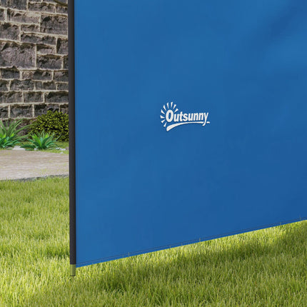 5 Pole Camping Windbreak with Steel Poles and Carry Bag - Blue