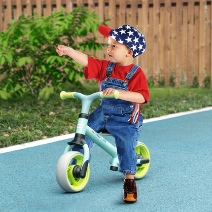Adjustable Lightweight Kids Balance Bike with EVA Wheels - Green