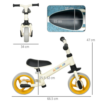 Adjustable Lightweight Kids Balance Bike with EVA Wheels - Orange