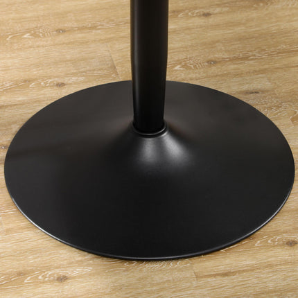 Round Small Dining Table with Steel Base and Non-Slip Pads - Black