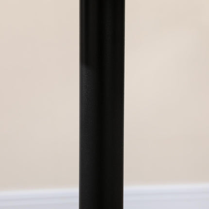 Round Small Dining Table with Steel Base and Non-Slip Pads - Black