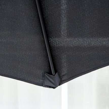 3 Metre Tilting Garden Parasol with Crank Handle and Steel Frame - Black