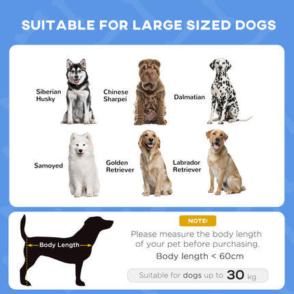 Raised Waterproof Elevated Dog Bed with UV Canopy for Large Dogs 92x76x90cm - Blue