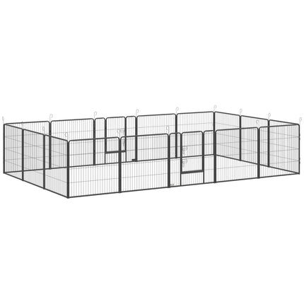 Heavy Duty 16-Panel Puppy Playpen for Small & Medium Dogs - Grey