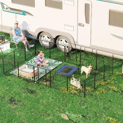 Heavy Duty 16-Panel Puppy Playpen for Small & Medium Dogs - Grey