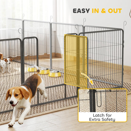 Heavy Duty 16-Panel Puppy Playpen for Small & Medium Dogs - Grey