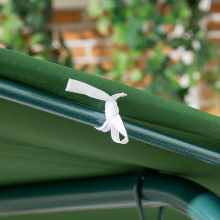 3 Seater Garden Swing Chair with Adjustable Canopy and Steel Frame - Green