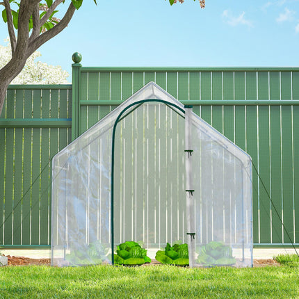 Walk-In PVC Greenhouse with Steel Frame and Zipped Door - White