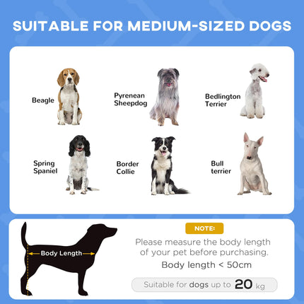 Waterproof Raised Elevated Dog Bed with Breathable Mesh & UV Canopy for Medium Dogs - Blue