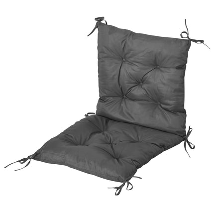 Set of 2 Outdoor Seat Cushions with Backrest, Water Resistant - Grey