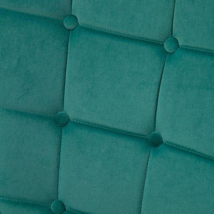 Modern Upholstered Armchair and Footstool Set - Dark Green