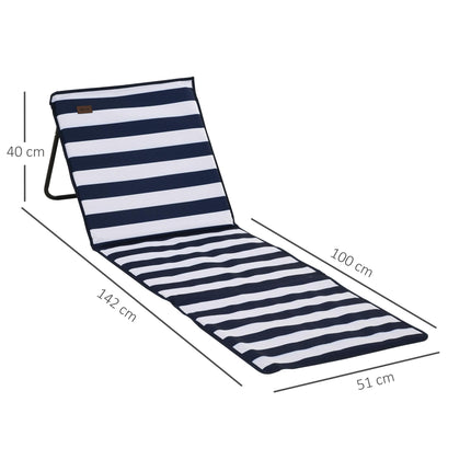 Set of 2 Foldable Garden Beach Chair Mat, Outdoor Sun Lounger Seats with Adjusta
