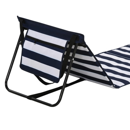 Set of 2 Foldable Garden Beach Chair Mat, Outdoor Sun Lounger Seats with Adjusta