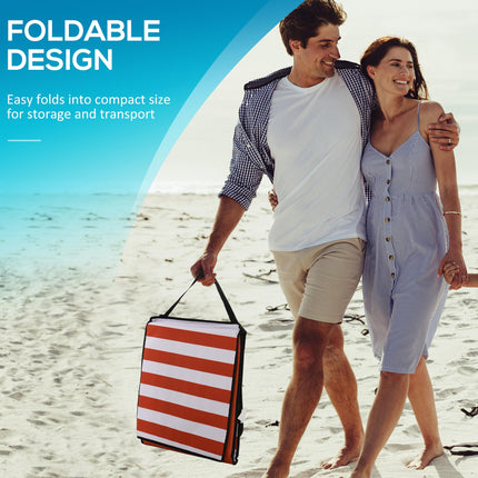 Set of 2 Foldable Garden Beach Chair Mat, Outdoor Sun Lounger Seats with Adjusta