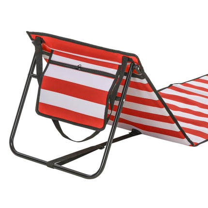 Set of 2 Foldable Garden Beach Chair Mat, Outdoor Sun Lounger Seats with Adjusta