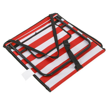 Set of 2 Foldable Garden Beach Chair Mat, Outdoor Sun Lounger Seats with Adjusta