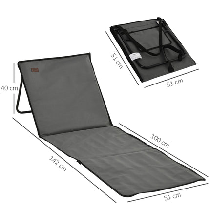 Set of 2 Foldable Garden Beach Chair Mat, Outdoor Sun Lounger Seats with Adjusta