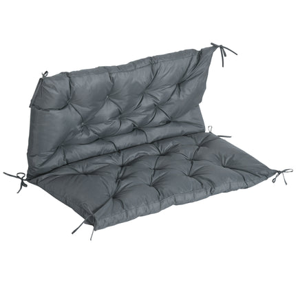2 Seater Garden Bench Cushion with Back Support - Dark Grey