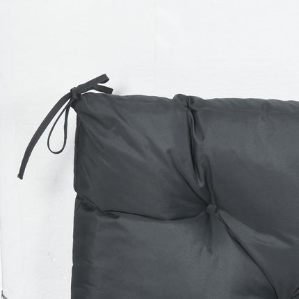 2 Seater Garden Bench Cushion with Back Support - Dark Grey