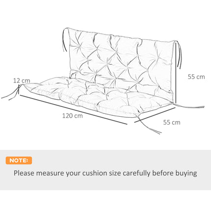 Garden Bench Cushion for 2 Seater Swing Chair 110 x 120 cm - Dark Grey