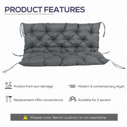 Garden Bench Cushion for 2 Seater Swing Chair 110 x 120 cm - Dark Grey