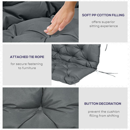 Garden Bench Cushion for 2 Seater Swing Chair 110 x 120 cm - Dark Grey