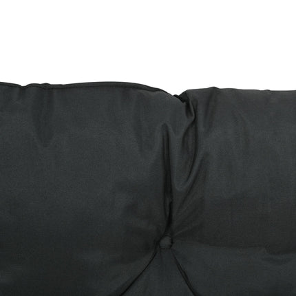 2 Seater Garden Bench Cushion with Ties, Padded Polyester - Black