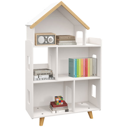 3 Tier Toy Storage Shelf with 6 Cubby Organisers - White