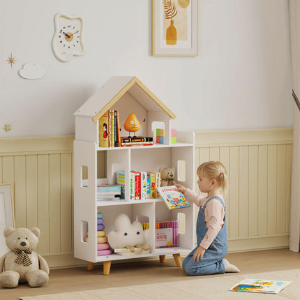 3 Tier Toy Storage Shelf with 6 Cubby Organisers - White