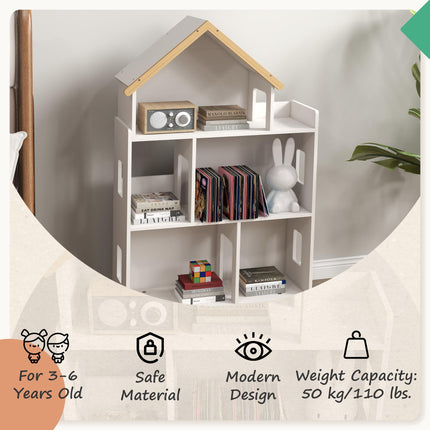 3 Tier Toy Storage Shelf with 6 Cubby Organisers - White