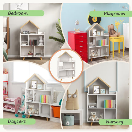 3 Tier Toy Storage Shelf with 6 Cubby Organisers - White