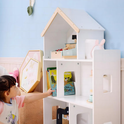 3 Tier Toy Storage Shelf with 6 Cubby Organisers - White