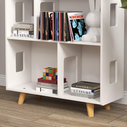 3 Tier Toy Storage Shelf with 6 Cubby Organisers - White