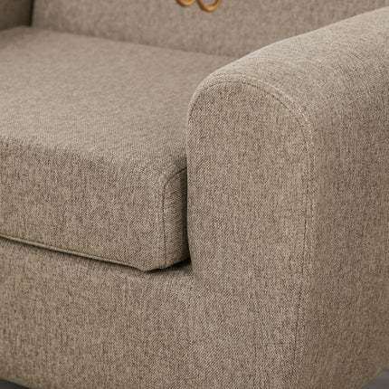 Kids Toddler Armchair Sofa with Storage Bag - Brown Linen