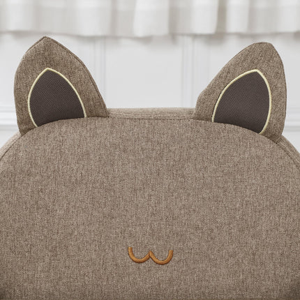 Kids Toddler Armchair Sofa with Storage Bag - Brown Linen