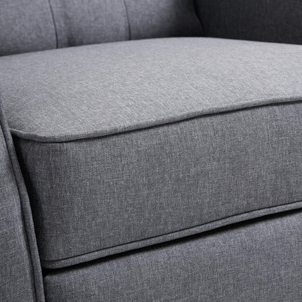 Recliner Wingback Armchair with Button Tufted Back and Footrest for Living Room - Light Grey