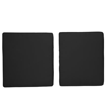 2 Piece Rattan Sofa Cushion Set with Polyester Covers - Black