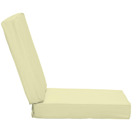 Set of 2 Garden Seat and Back Cushions for Outdoor Furniture - Cream White