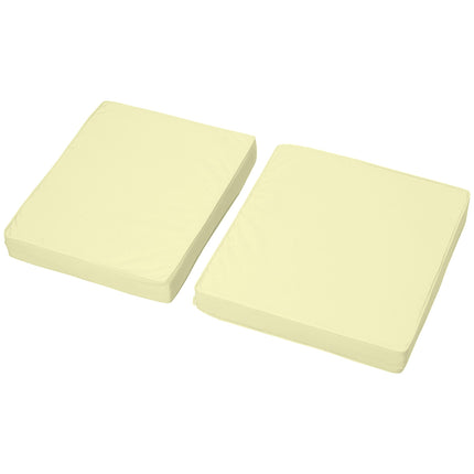 Set of 2 Garden Seat and Back Cushions for Outdoor Furniture - Cream White