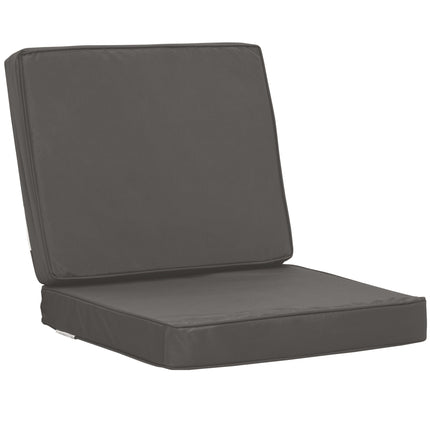 Set of 2 Garden Seat and Back Cushions for Outdoor Furniture - Dark Grey