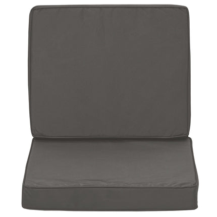Set of 2 Garden Seat and Back Cushions for Outdoor Furniture - Dark Grey