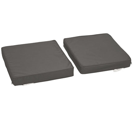 Set of 2 Garden Seat and Back Cushions for Outdoor Furniture - Dark Grey
