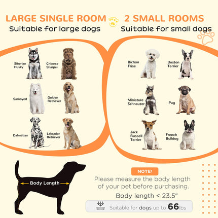Double Dog Crate Furniture for Large and Small Dogs - Grey Wood Grain