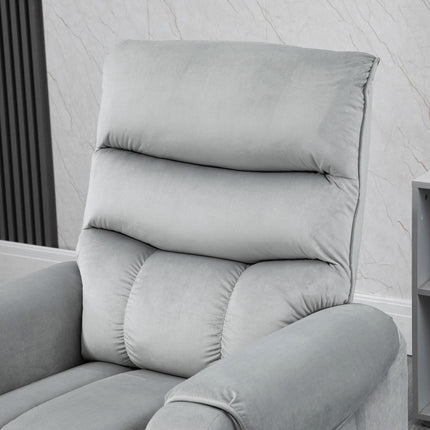 Power Lift Massage Recliner Chair with Footrest - Grey Velvet Feel