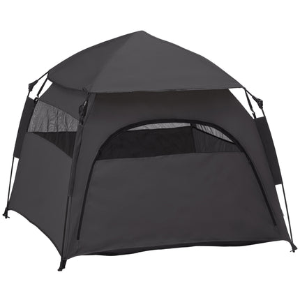 Foldable Extra Large Dog Cat Tent with Water-Resistant Oxford Fabric - Charcoal Grey