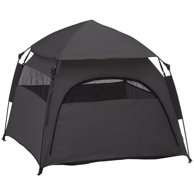 Foldable Extra Large Dog Cat Tent with Water-Resistant Oxford Fabric - Charcoal Grey